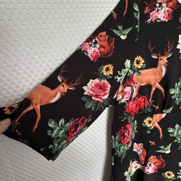 VTG Hell Bunny Vixen Dress Woodland Collar 50s Retro 3x Rockabilly, Plus 46”x36” - Picture 6 of 13